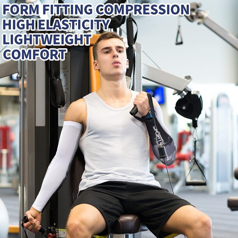 MAKINGTEC 4 Pairs UV Sun Protection Arm Sleeves for Men and Women - Anti Slip Compression Cooling Sleeves - Image 5