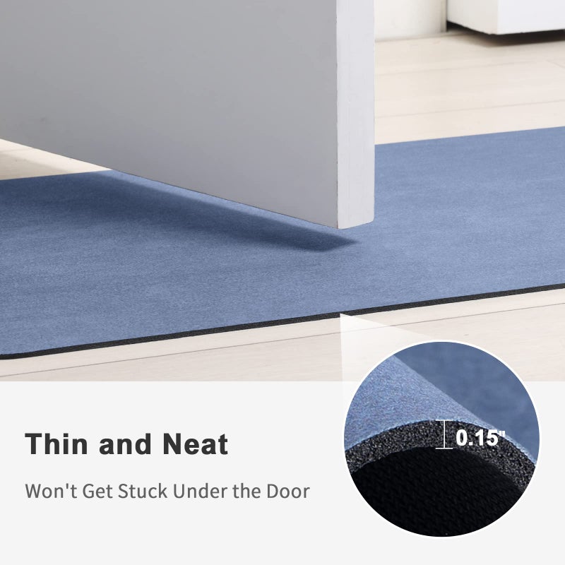 Stiio Bath Mat for Bathroom  Flat Bath Rug Super Absorbent Quick Dry  Non Slip Thin Bathroom Mats Fit Under Door  Easy Clean Washable Shower Mat Carpet for Kitchen  Bathtub  Sink  Blue 15x23 inches - Image 5