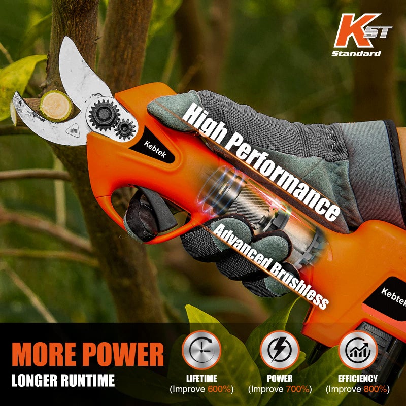 Kebtek Pruning Shear Battery Powered  Kebtek Electric Pruning Shears Cordless Portable Electric Pruner With 2Pack 2Ah Rechargable Batteries -16.8V 25Mm(0.98Inch)Cutting Diameter2 - Image 2