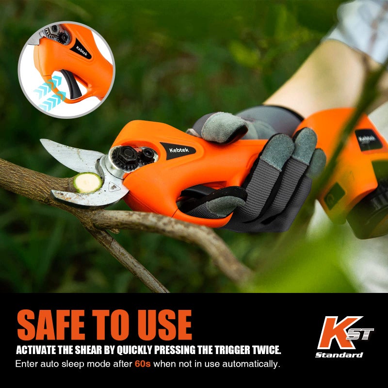 Kebtek Pruning Shear Battery Powered  Kebtek Electric Pruning Shears Cordless Portable Electric Pruner With 2Pack 2Ah Rechargable Batteries -16.8V 25Mm(0.98Inch)Cutting Diameter2 - Image 4
