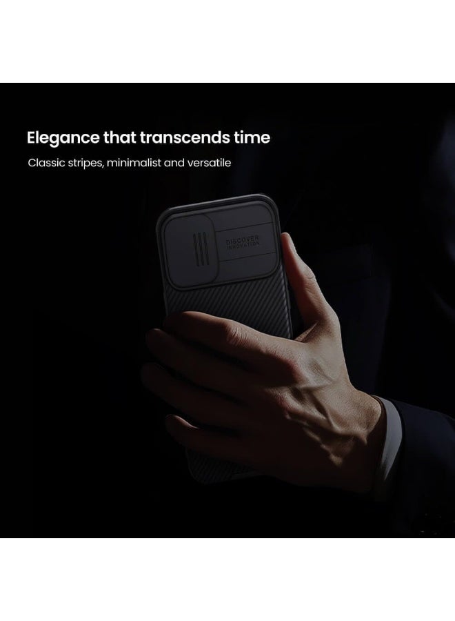 Muzz حافظة لهاتف آيفون 17 2025، حافظة كام شيلد واقية مع واقي كاميرا، غلاف صلب من مادة PC رفيع جداً ومضاد للخدوش، حافظة سوداء لهاتف آيفون 17 باللون الأسود - Image 2