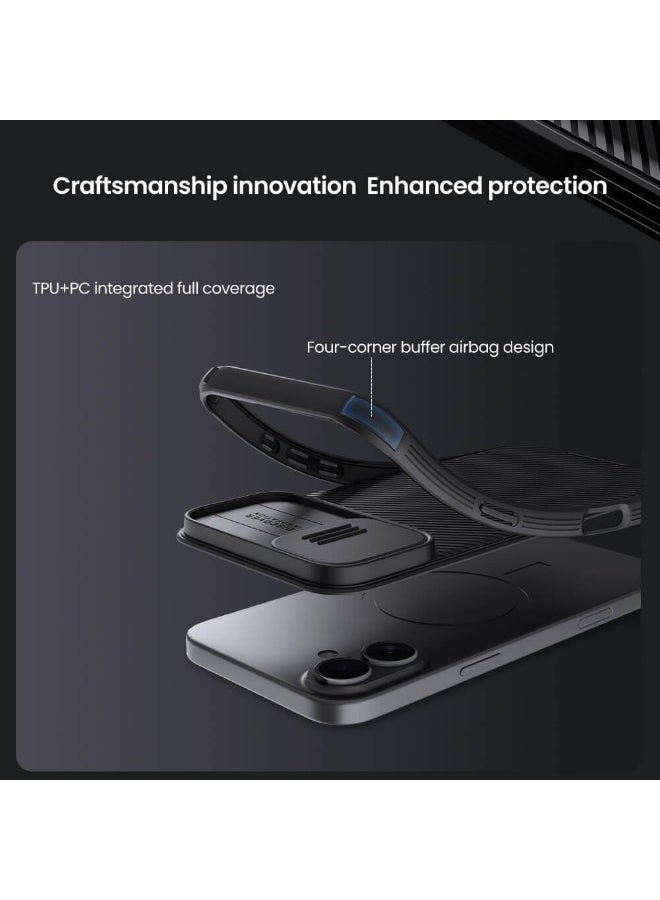 Muzz حافظة لهاتف آيفون 17 2025، حافظة كام شيلد واقية مع واقي كاميرا، غلاف صلب من مادة PC رفيع جداً ومضاد للخدوش، حافظة سوداء لهاتف آيفون 17 باللون الأسود - Image 4