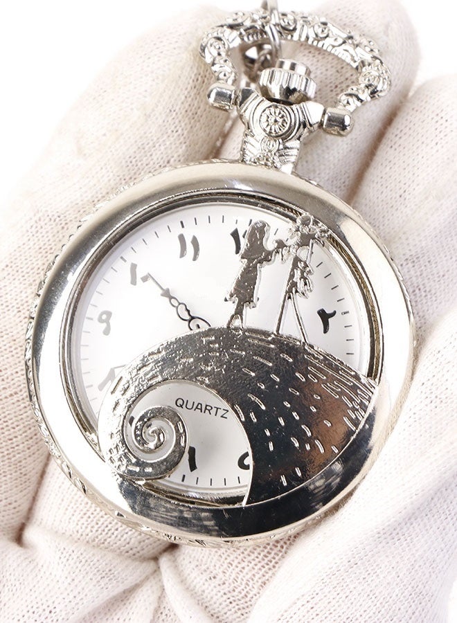 Vintage pocket watch with elegant silver engravings for men and women – classic luxury design - Image 1