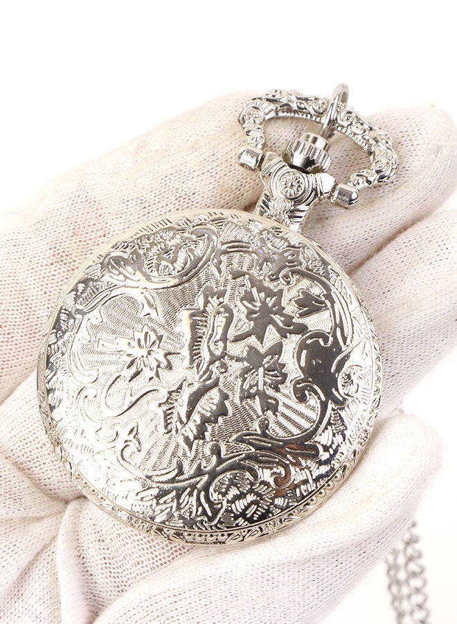 Vintage pocket watch with elegant silver engravings for men and women – classic luxury design - Image 2