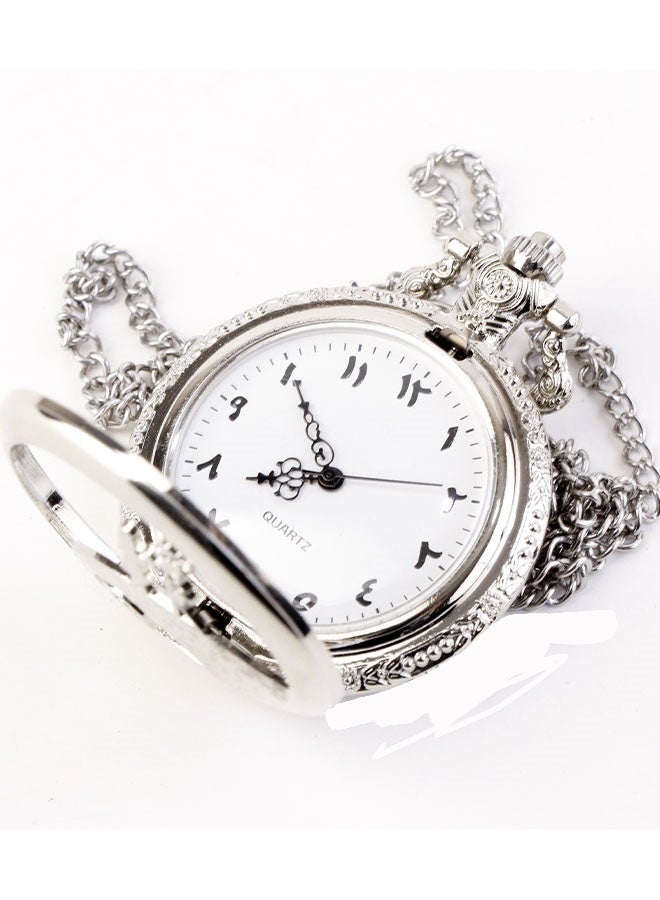 Vintage pocket watch with elegant silver engravings for men and women – classic luxury design - Image 3