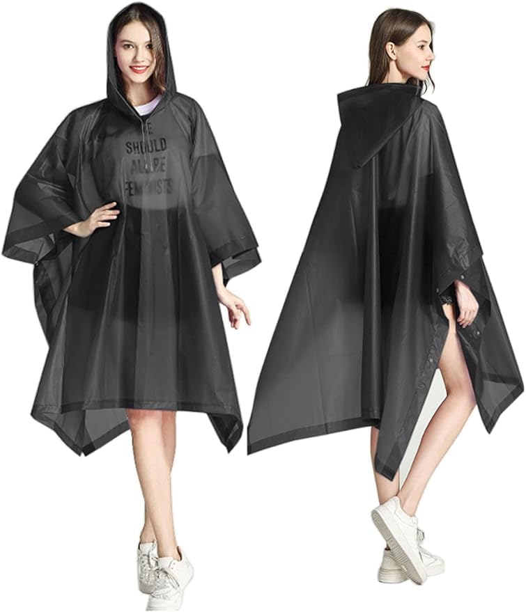 CHANEDE Rain Poncho, [Pack of 2] Portable EVA Raincoat with Hood Reusable Rain Coats Emergency Camping Survival Kits - Image 1