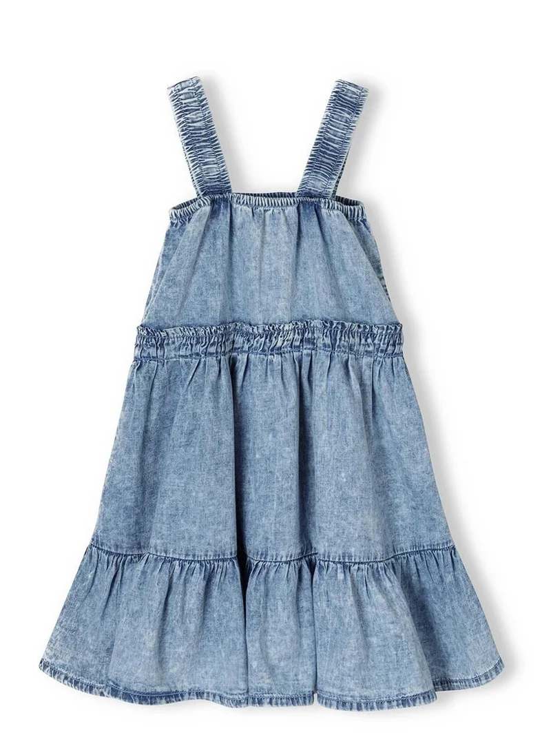 MINOTI Kids Girls Denim Tiered Dress
