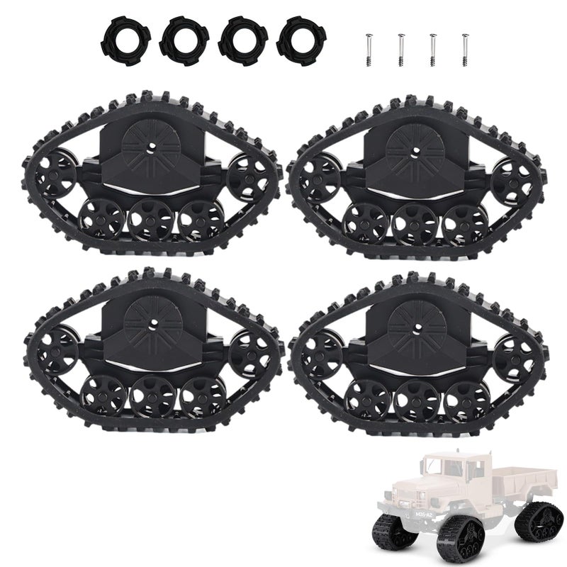 equlup 116 RC Truck Track Wheel Tire Set 4PCS Heavy Duty Rubber Tyre Upgrade Parts Replacement for Off Road Military RC Crawler - Image 3