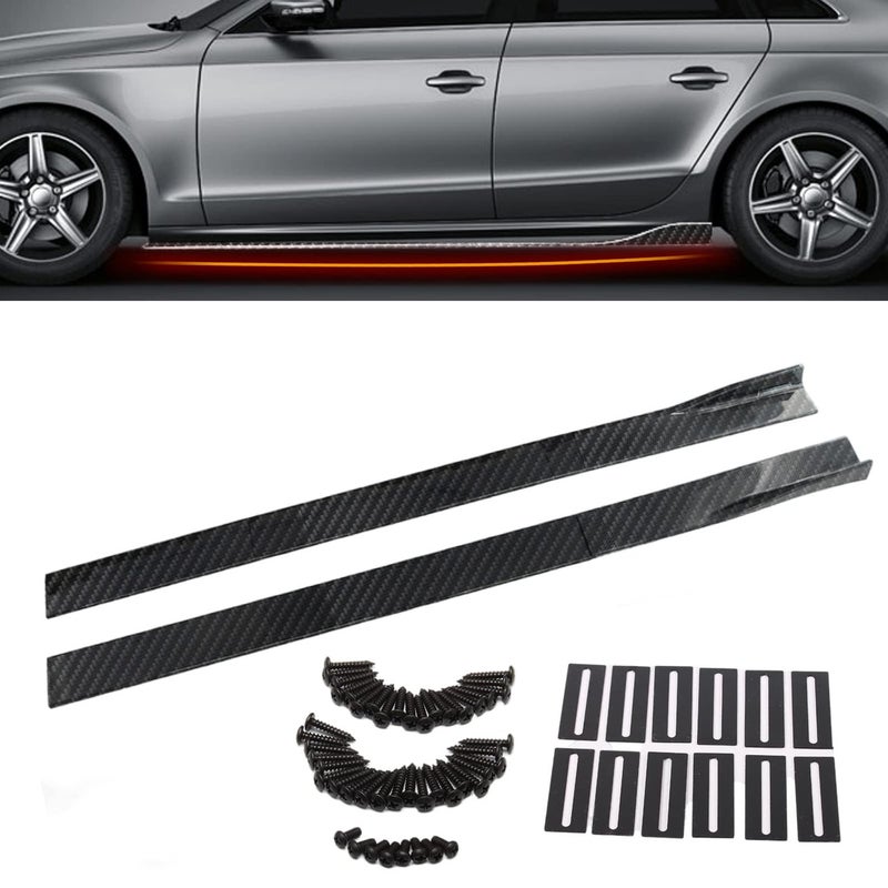 YIUIY Side Skirts Extension Rocker Panel Splitter Kit Universal Carbon Fiber Style 866 Inch22M Compatible with BMW Mercedes Benz Audi Lexus Infiniti Mazda More