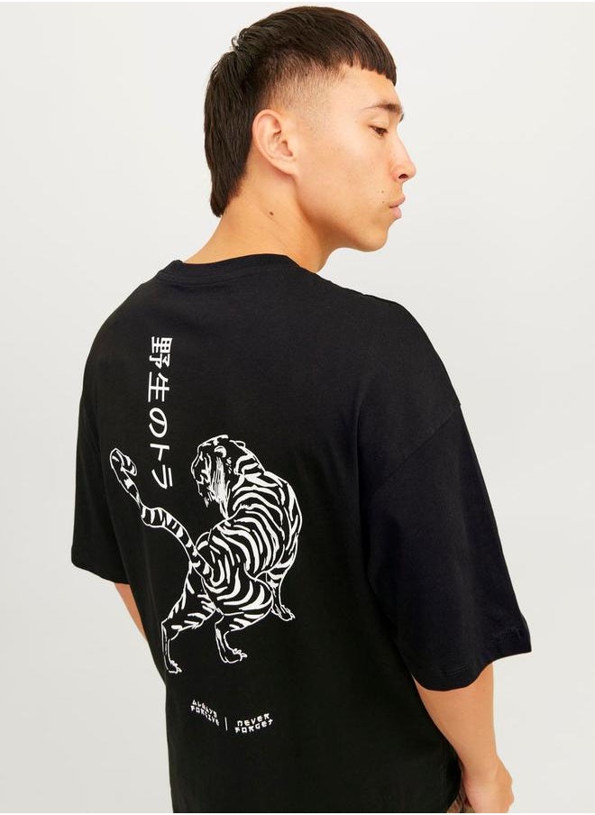 Jack Jones - Oversized Random Graphic Crew Neck T-Shirt - Image 1