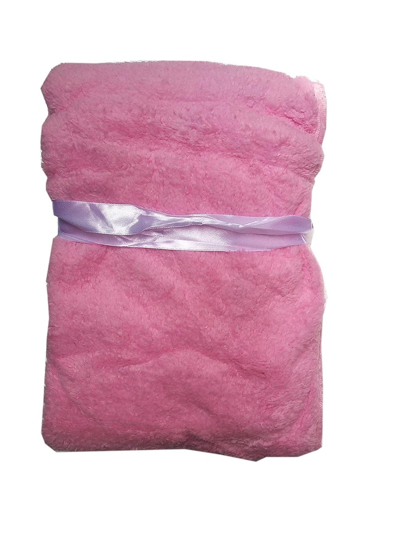 N&M - N&M Double Layer Velvet Fleece Newborn Printed Baby Blanket with Hood (Pink Owl) - Image 1
