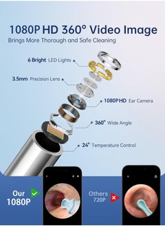 JOGAMS Ear Wax Removal 2000w HD Camera with Camera Earwax Remover Tool with 9 Pcs Ear Set Earwax Removal Kit with Light with 6 Soft Silicone Ear Spoons Ear Cleaner for iOS and Android  - Image 2