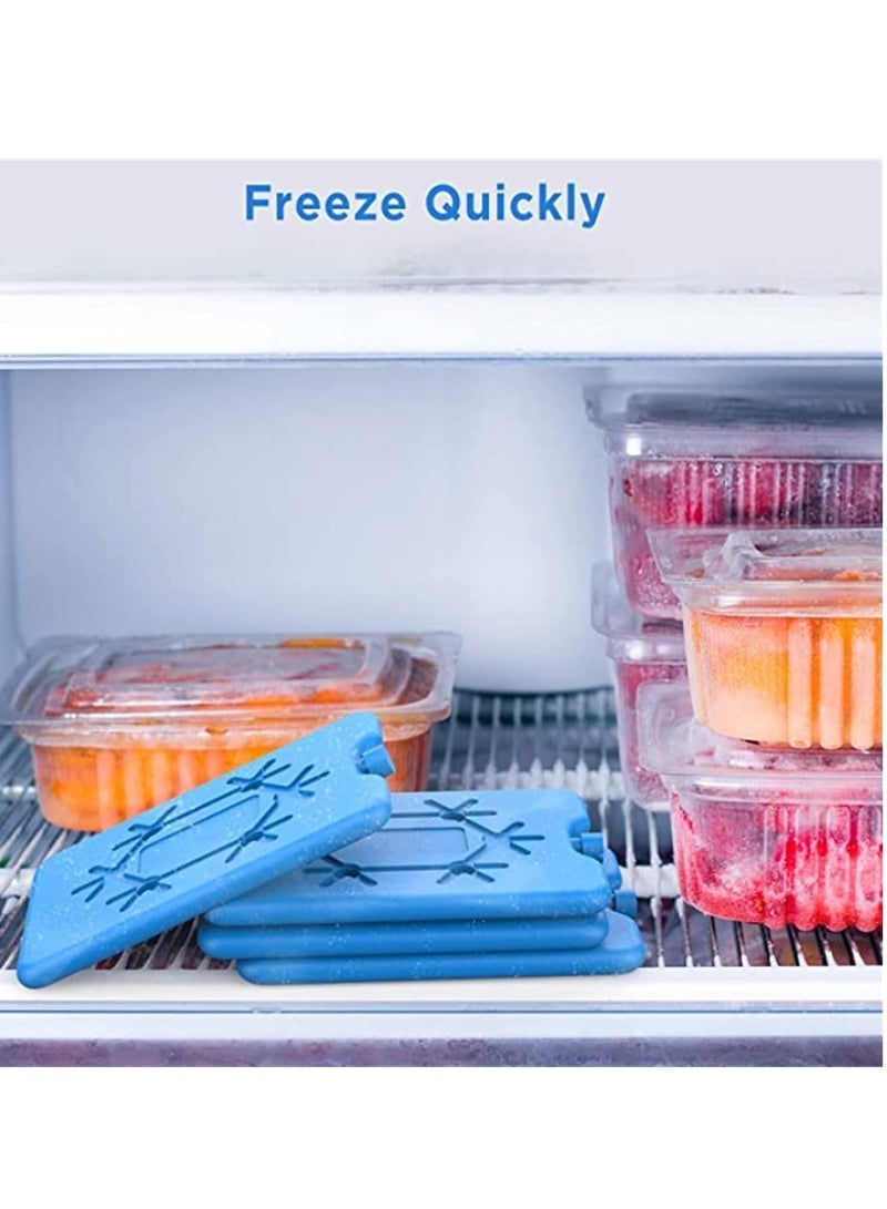 MJZ 4 Pcs Ice Packs for Lunch Box, Reusable Ultra Thin Freezer Packs Long Lasting for Coolers, Cooler Bag for Work, School, Picnic or Camping Keep Food Fresh Lightweight Design for Easy Carrying - Image 4