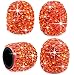 MEAJOO 4PCS Bling Crystal Diamond Tire Stem Valve Caps Dustproof Car Wheel Tire Valve Caps Universal Tire Valve Stem Covers for Cars SUV Trucks Bikes Motorcycles Bicycles Orange - Image 2