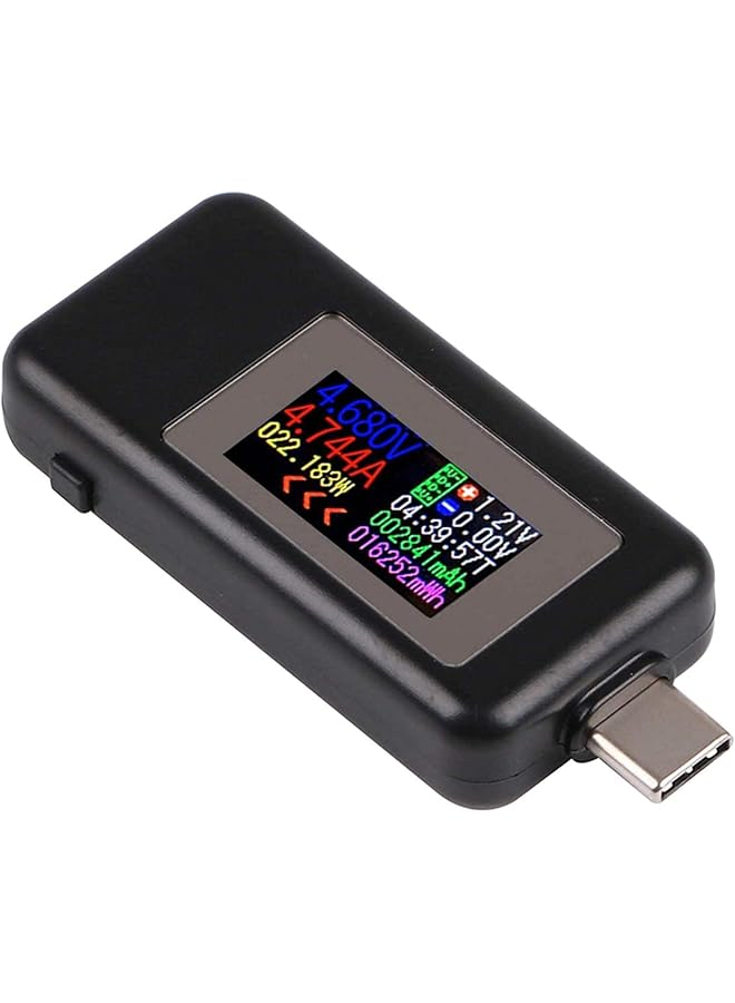 PROMASS Type-C USB Power Meter Testers, USB C Current and Voltage Bidirectional Tester, Ammeter 0-5A Voltmeter 4-30V, USB-C Charger Safety Tester, Digital Color LCD Display Multimeter, Amp Volt Detector  - Image 1