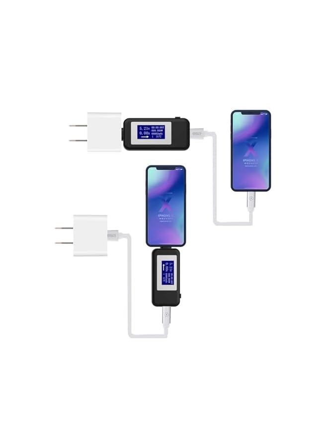 PROMASS Type-C USB Power Meter Testers, USB C Current and Voltage Bidirectional Tester, Ammeter 0-5A Voltmeter 4-30V, USB-C Charger Safety Tester, Digital Color LCD Display Multimeter, Amp Volt Detector  - Image 3