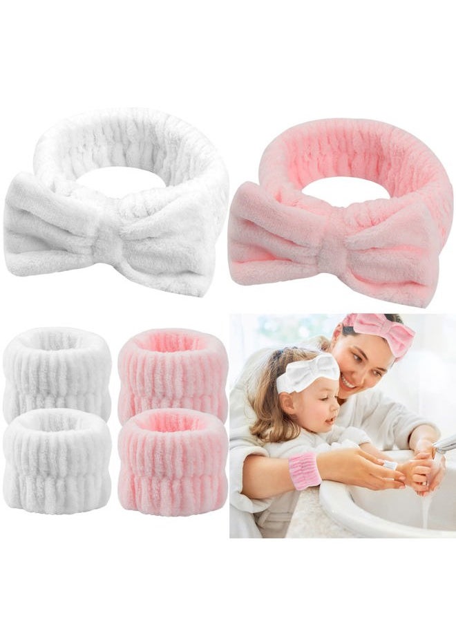 HoveBeaty Wrist Towels for Washing Face, Spa Face Wash Headband and Wristband Set Microfiber Wrist Scrunchies Highly Absorbent Washband (6 PCS)  - Image 1
