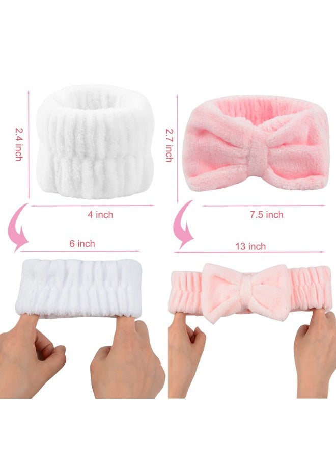 HoveBeaty Wrist Towels for Washing Face, Spa Face Wash Headband and Wristband Set Microfiber Wrist Scrunchies Highly Absorbent Washband (6 PCS)  - Image 2