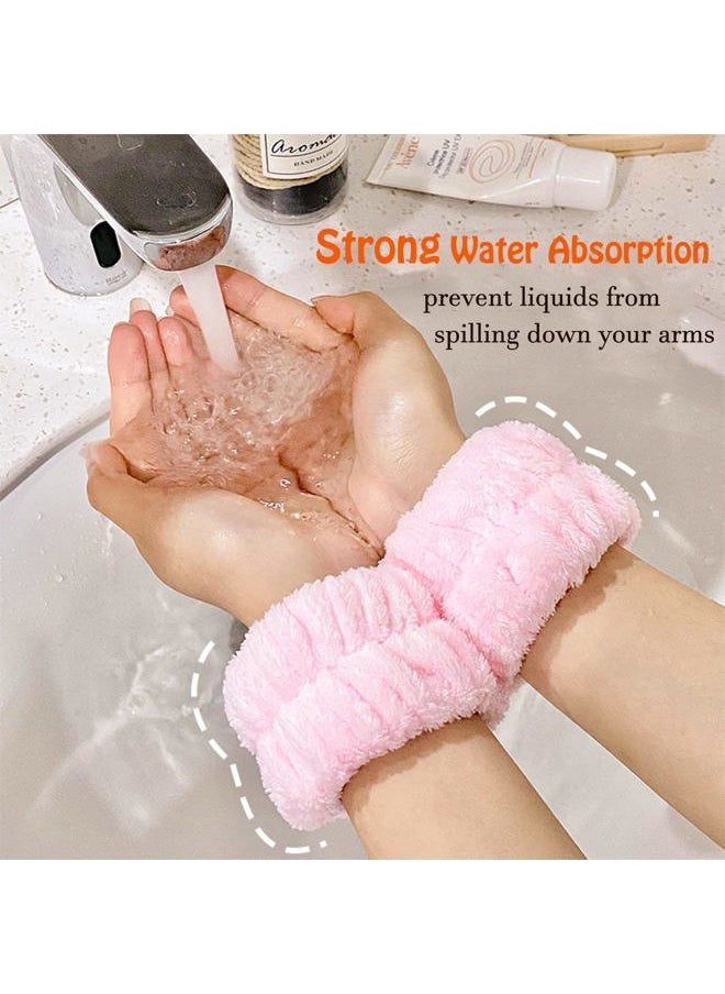 HoveBeaty Wrist Towels for Washing Face, Spa Face Wash Headband and Wristband Set Microfiber Wrist Scrunchies Highly Absorbent Washband (6 PCS)  - Image 4