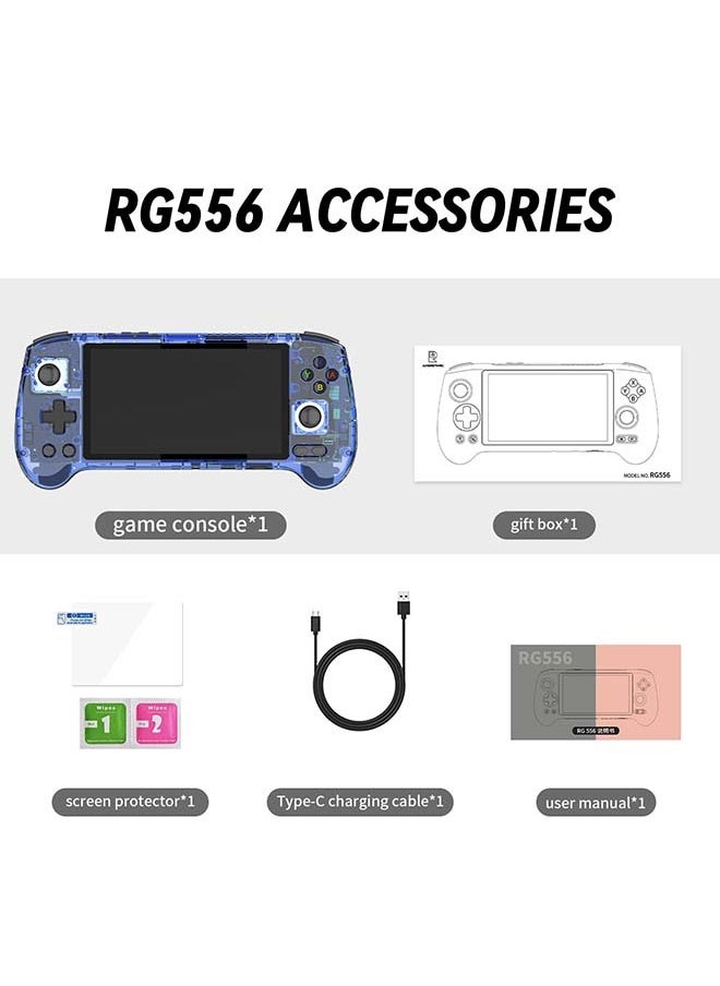 ANBERNIC  - ANBERNIC RG556 Handheld Game Console Unisoc T820 Android 13 5.48 inch AMOLED Screen 5500mAh WIFI Bluetooth Retro Video Players (Blue 256G) - Image 1
