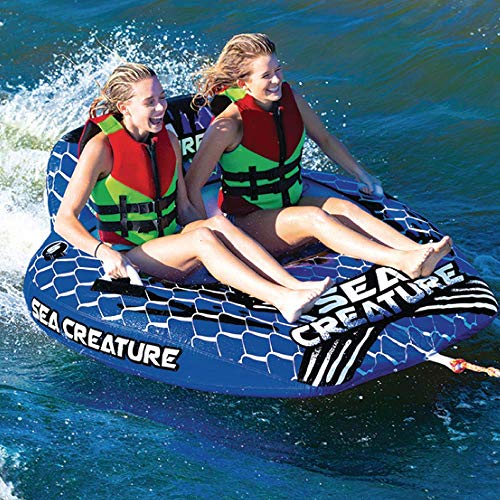 Seachoice Sea-Creature Towable Tube, Open Top Boat Tube w/ Backrests, 2 Person, 60 In. X 58 In. - Image 5