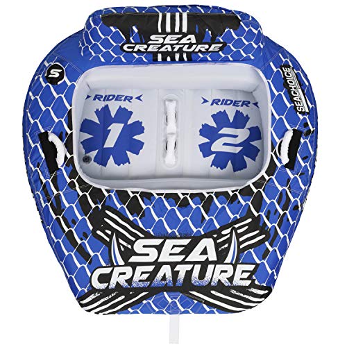 Seachoice Sea-Creature Towable Tube, Open Top Boat Tube w/ Backrests, 2 Person, 60 In. X 58 In. - Image 1