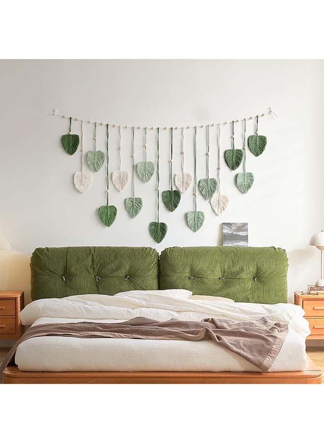 انتيكيانو ريشة مكرمية للتعليق على الحائط بتصميم اوراق شجر بوهو مصنوع يدويا 47x29 inch - Image 3