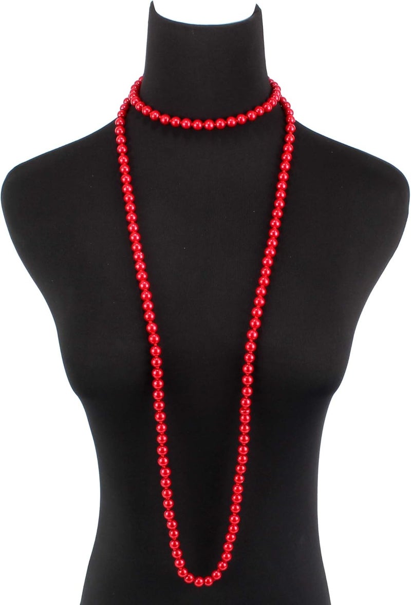 KOSMOS-LI Fashion Faux Pearls Pendants 1920s Beads Cluster Long Pearl Necklace for Costume Party Jewelry 55" - Image 2