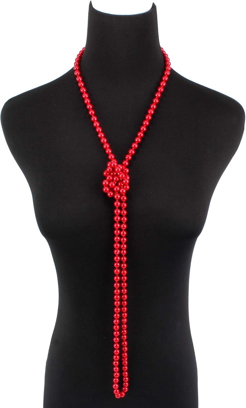 KOSMOS-LI Fashion Faux Pearls Pendants 1920s Beads Cluster Long Pearl Necklace for Costume Party Jewelry 55" - Image 5
