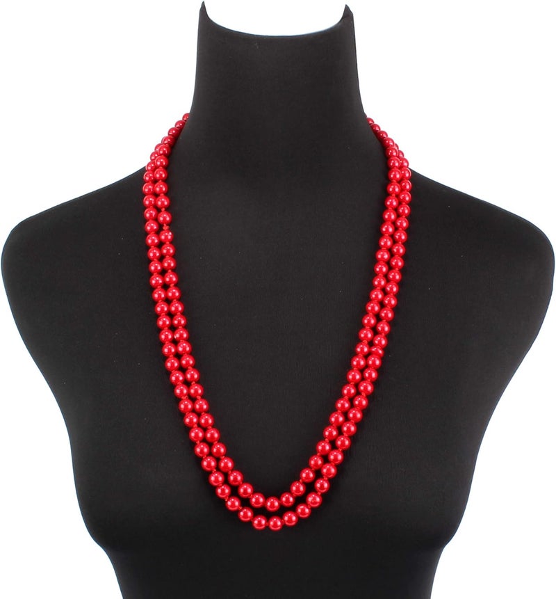 KOSMOS-LI Fashion Faux Pearls Pendants 1920s Beads Cluster Long Pearl Necklace for Costume Party Jewelry 55" - Image 4