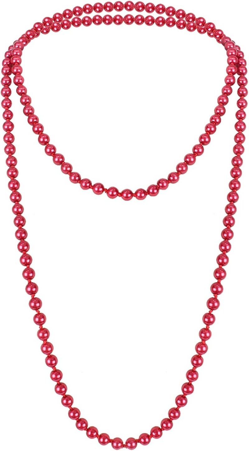 KOSMOS-LI Fashion Faux Pearls Pendants 1920s Beads Cluster Long Pearl Necklace for Costume Party Jewelry 55" - Image 1