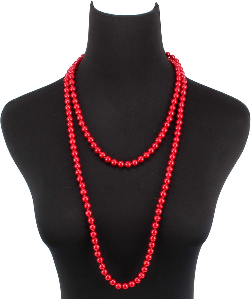 KOSMOS-LI Fashion Faux Pearls Pendants 1920s Beads Cluster Long Pearl Necklace for Costume Party Jewelry 55" - Image 3