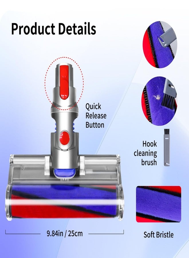 keluke Soft Roller Cleaner Head Compatible with Dyson Cyclone V10 Absolute,V10 Animal,V10 Total Clean +,SV12,V11 Cordless Vacuum Cleaners,Vacuum Head Replacement Suitable for Hard Floor - Image 5