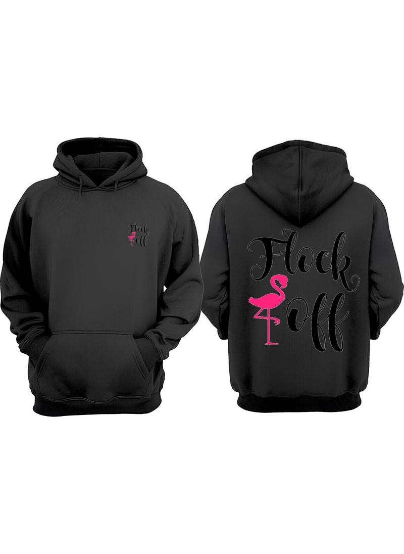 The Wert - Flock Off Design Front Back Printed Regular Fit Black Sweatshirt - Image 1