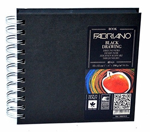 Fabriano Black Drawing Book paper – 190 GSM, 40 Sheets, Squared, Spiral Bound, Size 15X15 cm|Ideal for drawing, sketching, Mandala, Charcoal, graphite, pastel, and pen - Image 5