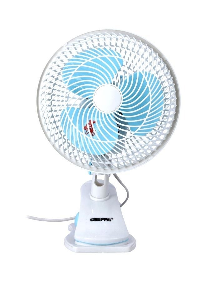 رقطة مروحة طاولة ومروحة بمشبك 2 في 1، مروحة مكتب محمولة بإعدادين للسرعة، محرك فائق الهدوء، وضعان متذبذبان وثابتان، غطاء شبكي أمان، أبيض/أزرق، 8 بوصات - Image 1