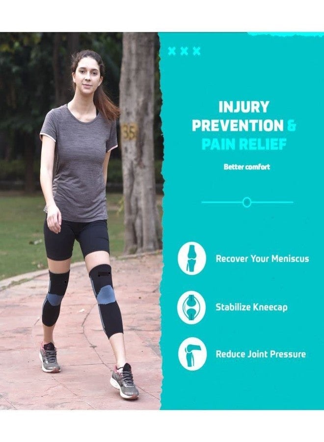 KUDIZE Knee Support Cap Brace/Sleeves Pair For Sports, Pain Relief, Knee Compression Support, Exercise, Running, Cycling, Knee Cap Guard Brace For Men And Women (1 Pair) (XXXL) - Image 3