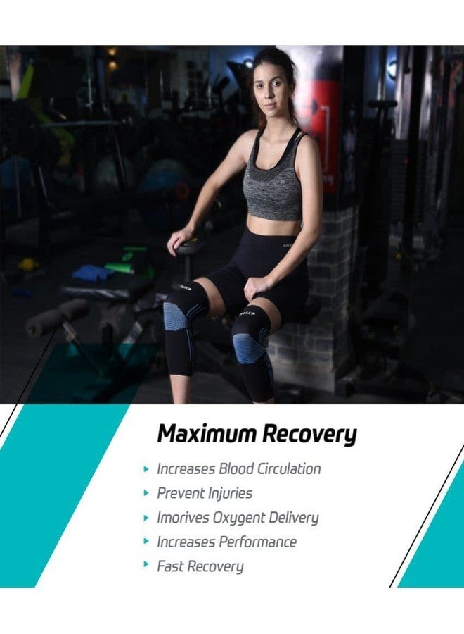 KUDIZE Knee Support Cap Brace/Sleeves Pair For Sports, Pain Relief, Knee Compression Support, Exercise, Running, Cycling, Knee Cap Guard Brace For Men And Women (1 Pair) (XXXL) - Image 2