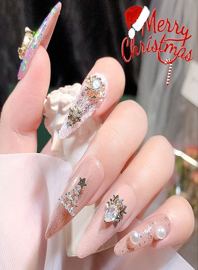 JALIYA 12pcs Christmas Nail Charms,Alloy Chrismas Nail Art Charms Nail Gems Nail Rhinestones Shiny Zircon Snowflake Elk Xmas Tree Chrismas Garland Nail Decor Rhinestones for Nails Jewelry Women Nail Supplies - Image 5