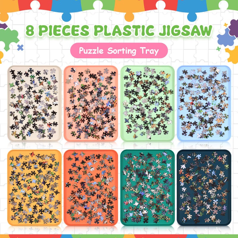 LOYIM 8 Pcs 12'' x 8.7'' Extra Large Puzzle Sorting Trays Stackable Puzzle Trays for Sorting Piece Sorter Jigsaw Storage Accessory for Sorting 2000/3000/5000/6000 Pieces - Image 5