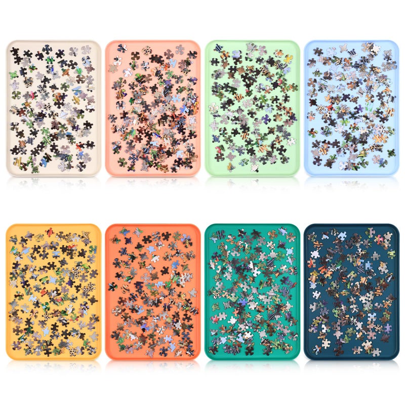 LOYIM 8 Pcs 12'' x 8.7'' Extra Large Puzzle Sorting Trays Stackable Puzzle Trays for Sorting Piece Sorter Jigsaw Storage Accessory for Sorting 2000/3000/5000/6000 Pieces - Image 1