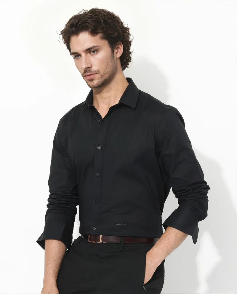 Rare Rabbit Men's Cotton Plain Summer Shirt
