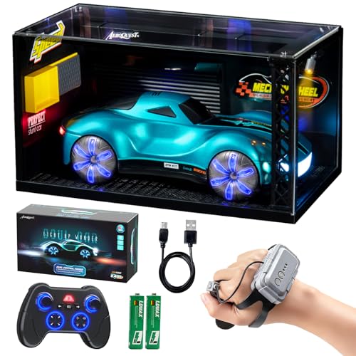 AEROQUEST Gesture Sensing Remote Control Car with Display Dust Cover GarageUSBC Rechargeable Drift RC Stunt Cars with LED LightSpraySound24GHz Toy for Kids ChristmasBirthday Gifts for Boys Girls - Image 1