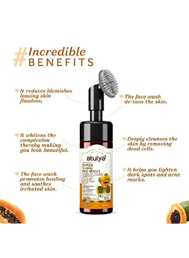 atulya Papaya Foaming Face Wash With InBuilt Soft Face Brush - Image 4