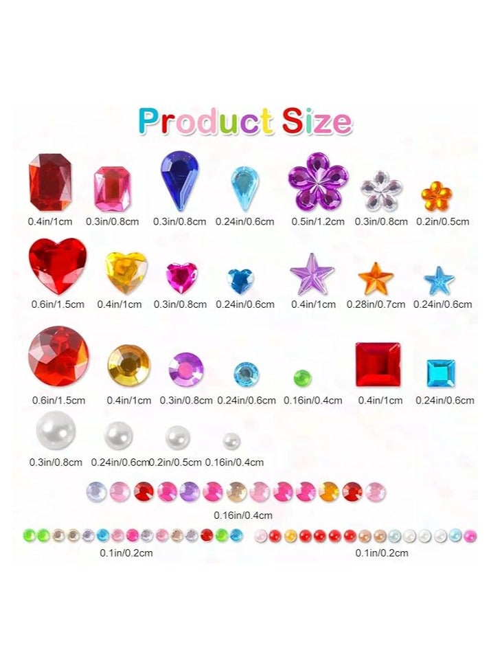 2774pcs Gem Stickers Jewels for Crafts - Self Adhesive Rhinestone Jewel Stickers, Stick on Gems Rhinestones for Crafts, Acrylic Bling Heart Stickers, Craft Supplies for Kids  - Image 4