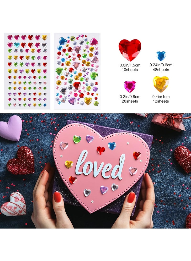 2774pcs Gem Stickers Jewels for Crafts - Self Adhesive Rhinestone Jewel Stickers, Stick on Gems Rhinestones for Crafts, Acrylic Bling Heart Stickers, Craft Supplies for Kids  - Image 2