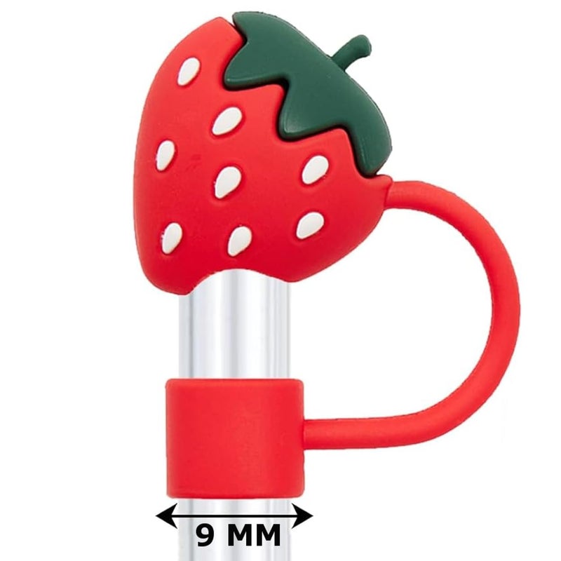 9UP 4Pcs Silicone Straw Cover Cap | Reusable Cute Cartoon Straw Cap | Dust-Proof Drinking Straw Tips Lids Cover (Size : 10mm, Multi-Design) - Image 3
