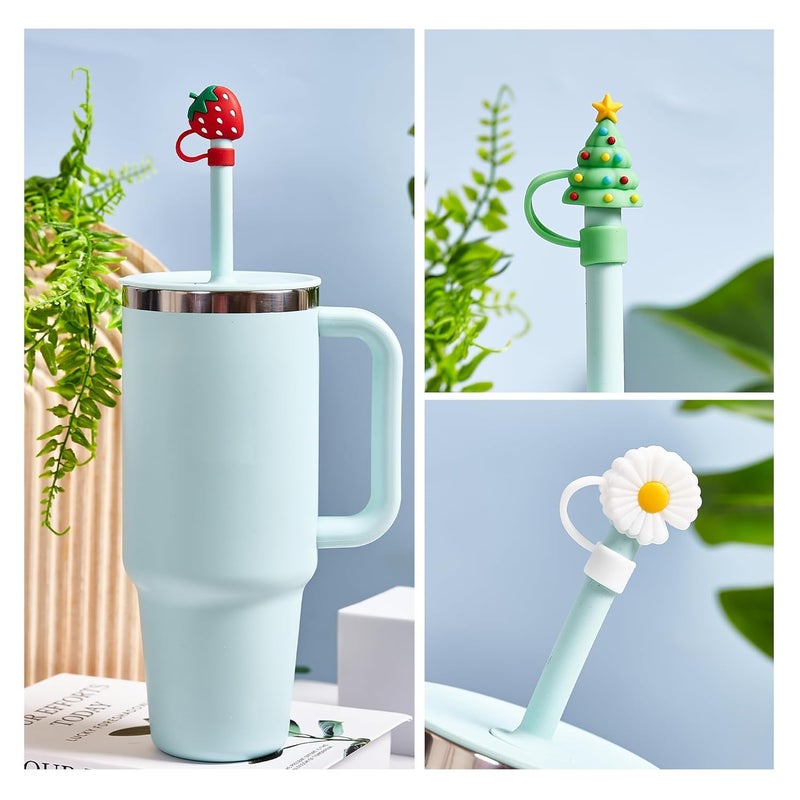 9UP 4Pcs Silicone Straw Cover Cap | Reusable Cute Cartoon Straw Cap | Dust-Proof Drinking Straw Tips Lids Cover (Size : 10mm, Multi-Design) - Image 5