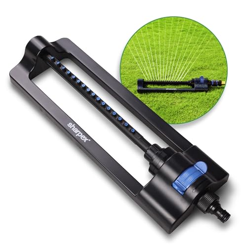 Sharpex Heavy Duty Turbo Oscillating Sprinkler for Garden Watering | 16 Nozzels, Upto 3600 Sqft, Adjustable Water Sprayer for Outdoor, Yard Irrigation System - Image 1