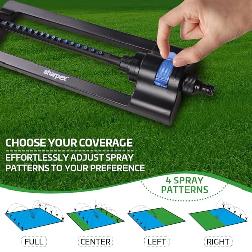 Sharpex Heavy Duty Turbo Oscillating Sprinkler for Garden Watering | 16 Nozzels, Upto 3600 Sqft, Adjustable Water Sprayer for Outdoor, Yard Irrigation System - Image 5